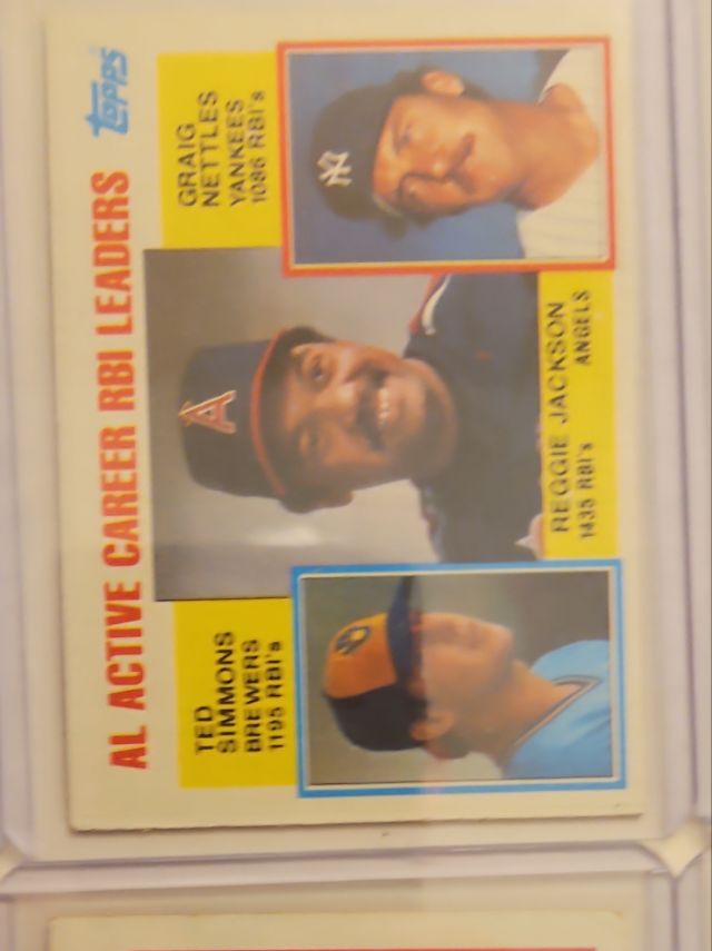 AL Active Career RBI Leaders (Reggie Jackson / Ted Simmons / Graig Nettles) 713 1984 Topps